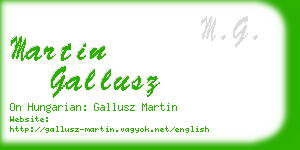 martin gallusz business card